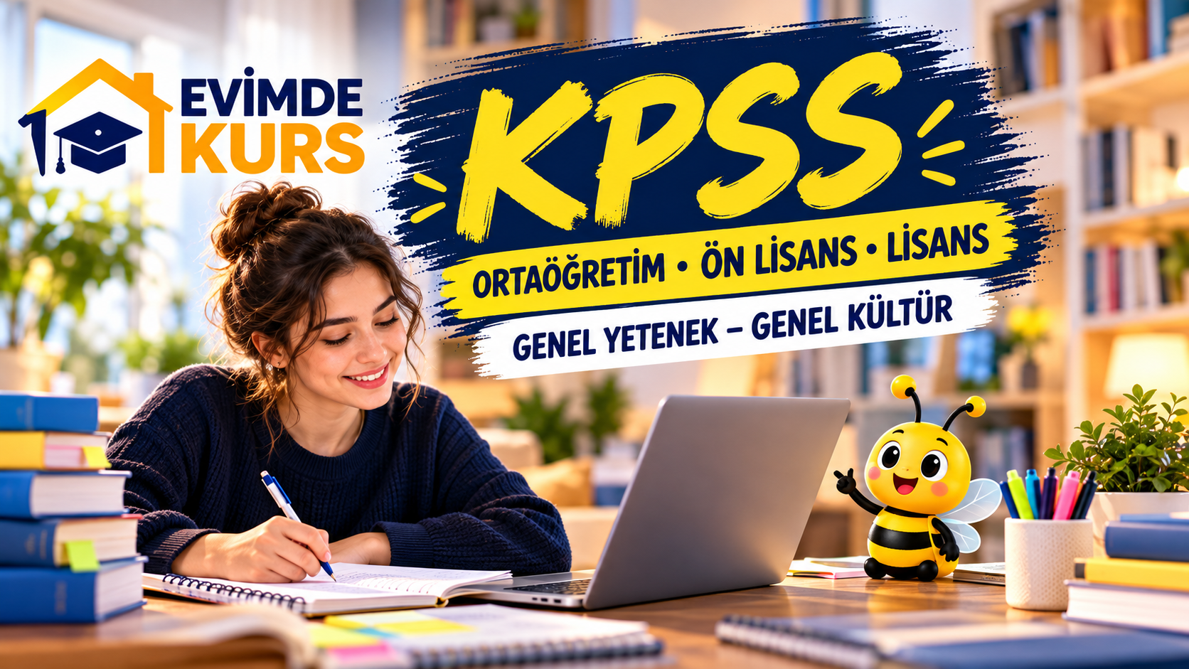 EVİMDE KURS KPSS hazırlık programı: Ortaöğretim, Ön Lisans, Lisans; Genel Yetenek–Genel Kültür