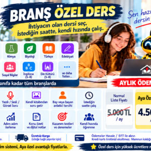 BRANŞ ÖZEL DERS – 9 AYLIK PEŞİN
